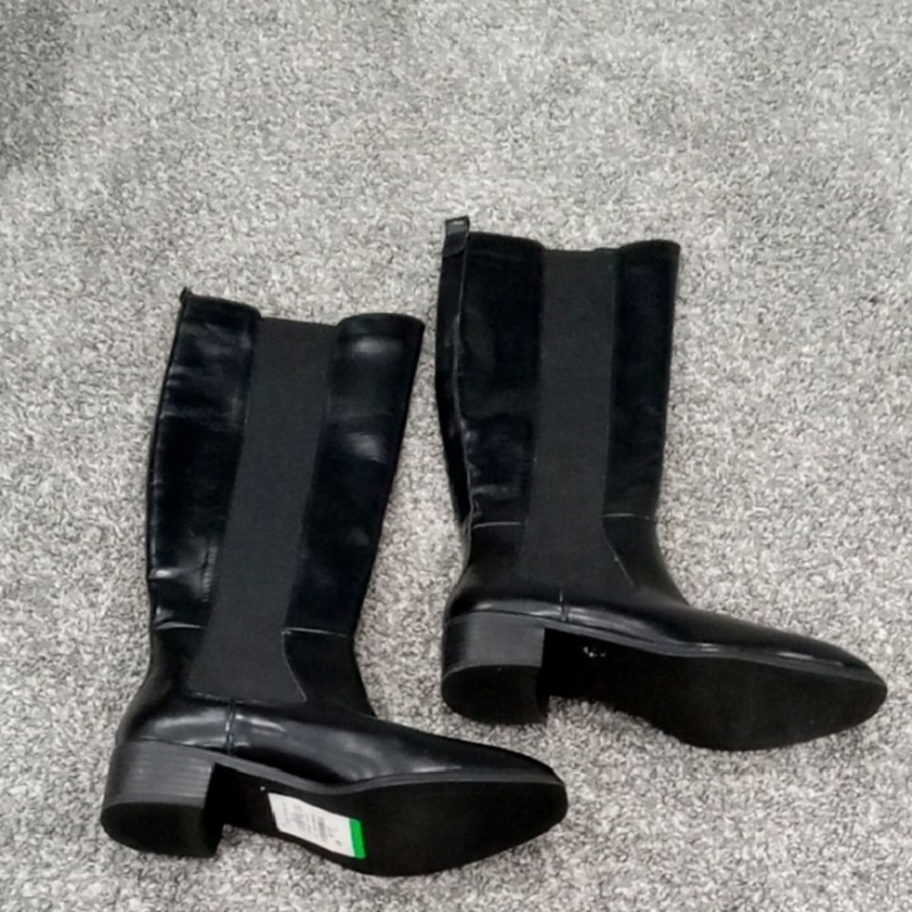 Splendid Andi Black Faux Leather Chelsea knee high riding boot size 8 1/2 NWT - Picture 3 of 6